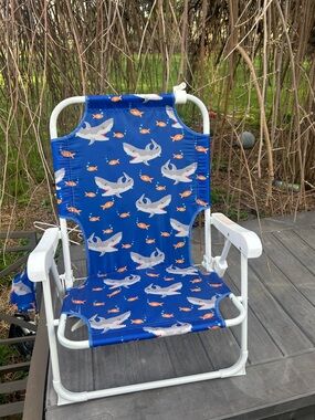 Tommy Bahama Blue Shark Print Kids Beach Chair
